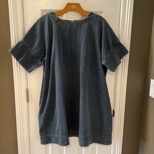 Anthropologie Blue Denim Swing Dress